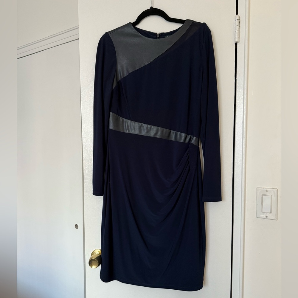 Rugby Ralph Lauren Navy and Charcoal Long Sleeve Dress